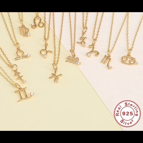 Minimalist Aries Zodiac gold 925 sterling sm dainty Necklace horoscope astrology - Picture 3 of 4